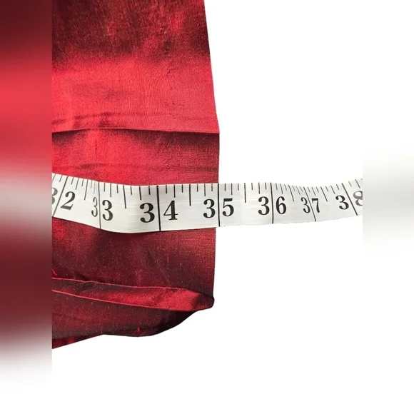 Suzi Chin for Maggy Boutique Red Strapless Silk Midi Dress Size 10 - Picture 8 of 10